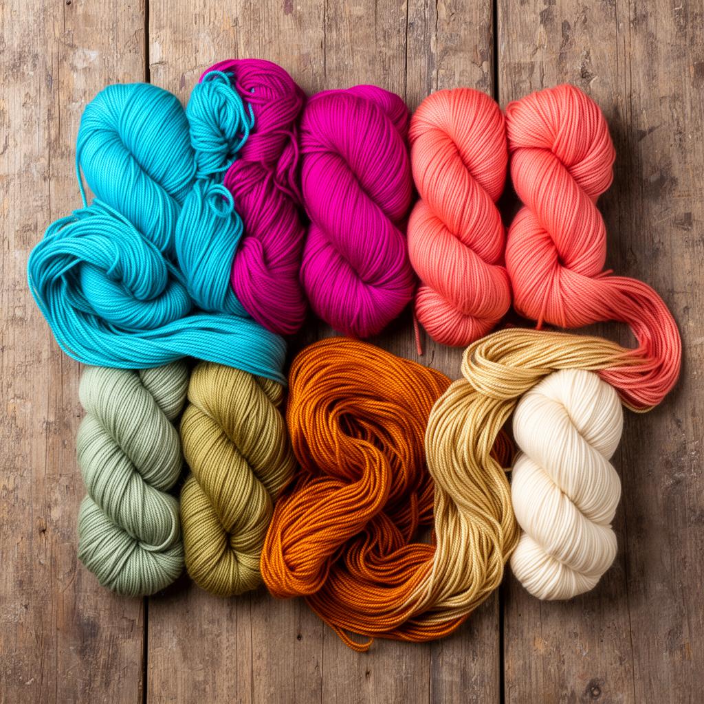 Colorful alpaca yarn skeins